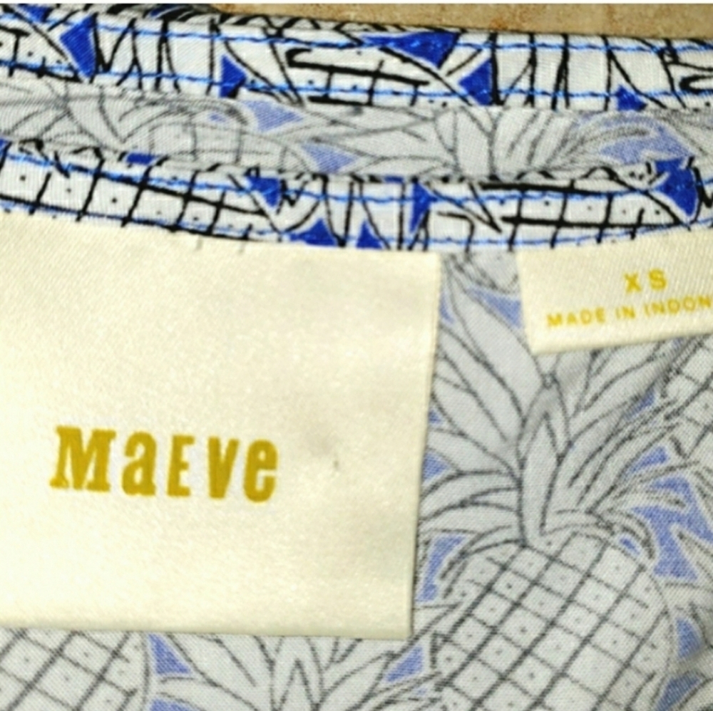 Anthropologie Maeve Imelda Pineapple Ruffle Blouse - Picture 6 of 9